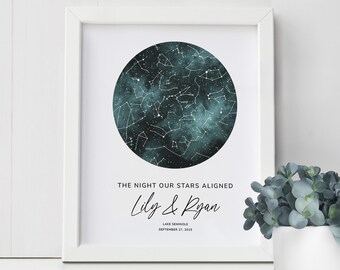 The Night Our Stars Aligned Personalized Star Map | Perfect Boyfriend or Husband birthday gift | The Day Our Stars Aligned