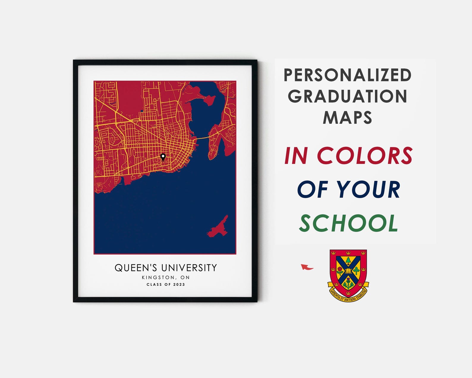 Personalized Graduation Map Print: School Colors (digital or Print) - Etsy