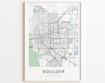 Boulder Colorado Map Print – Detailed Street Map Wall Art, Modern City Map Poster, Travel Decor Gift