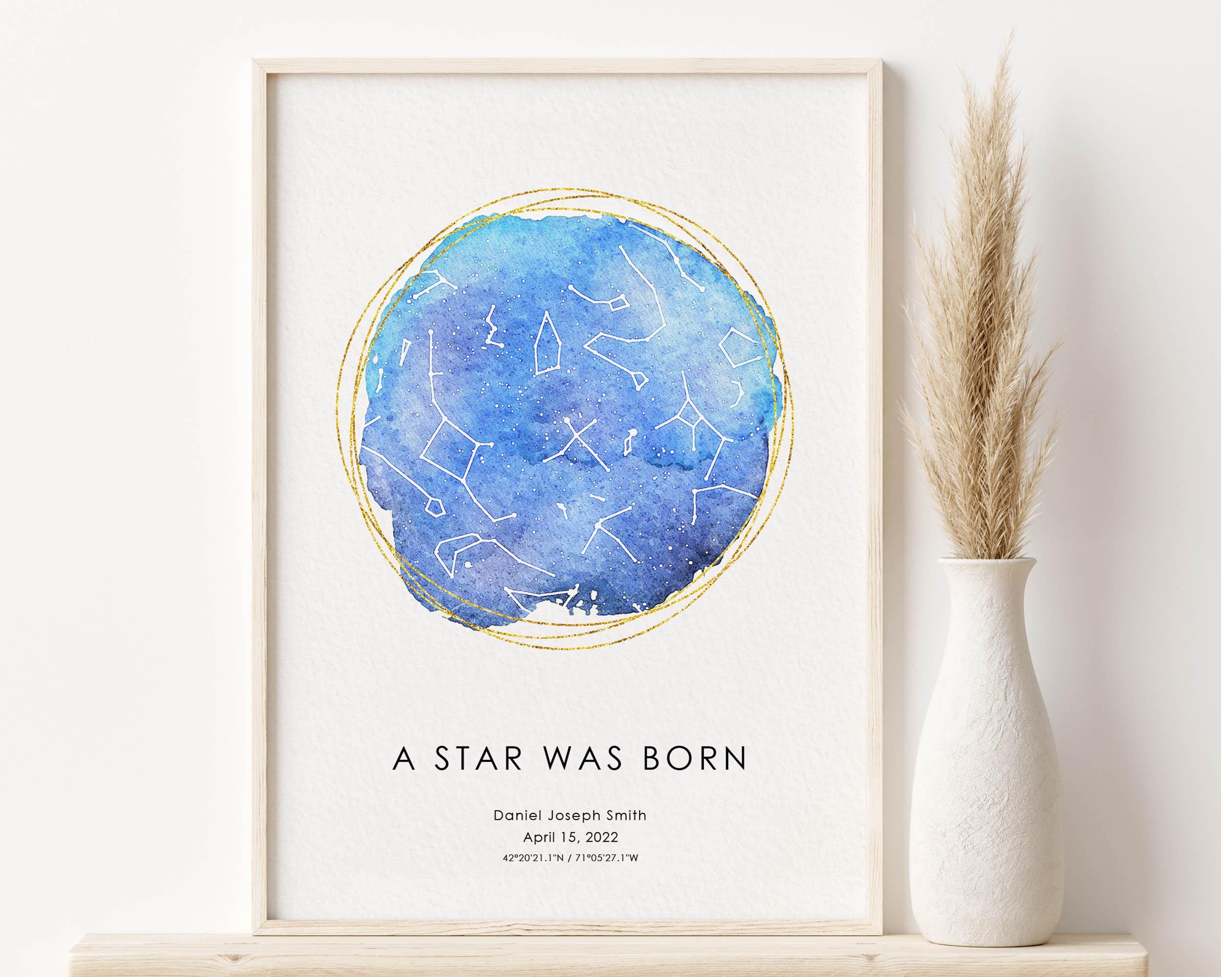 On the Night You Were Born | Star Map Poster | Personalized Star Map ...
