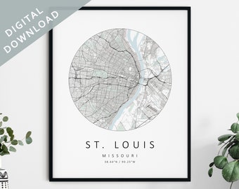 St. Louis Map Print | Map Of St. Louis | St. Louis Missouri City Map Art | St. Louis Poster | St. Louis Print | St. Louis Wall Art