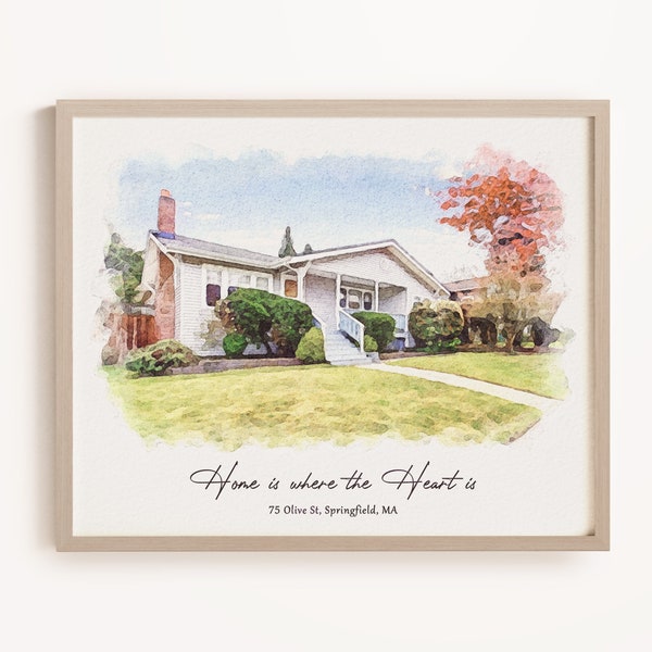 House Portrait From Photo | Custom House Portrait | Painting From Photo | Realtor Closing Gift | Watercolor Painting From Photo