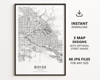 Boise, Idaho Map Printable – Digital Download City Map Wall Art, Minimalist Street Map Poster