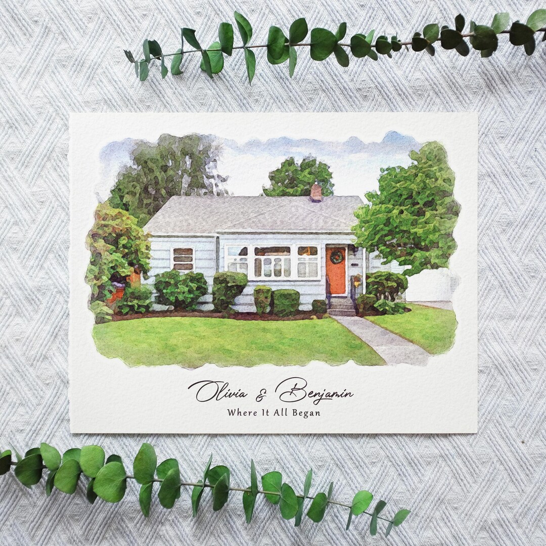 Personalized Watercolor House Portrait: Custom Home Illustration ...