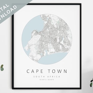 Mapa de Ciudad del Cabo Imprimir / Mapa de Ciudad del Cabo / Ciudad del Cabo Sudáfrica Mapa de la ciudad Arte / Cartel de Ciudad del Cabo / Ciudad del Cabo Imprimir DESCARGA DIGITAL
