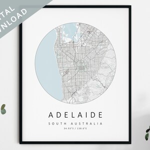 Adelaide Map Print / Mapa de Adelaida / Adelaide South Australia City Map Art / Adelaide Poster / Adelaide Print DESCARGA DIGITAL