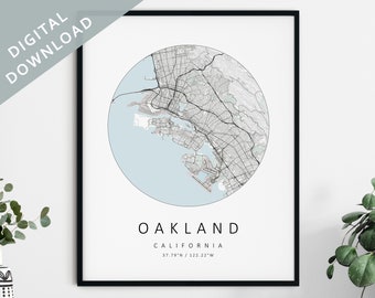 Eichenland Karte Print | Landkarte Eichenland | Oakland California Stadtplan Kunst | Eichenland Poster | Eichenland Druck DIGITAL DOWNLOAD | Eichenland Wandkunst