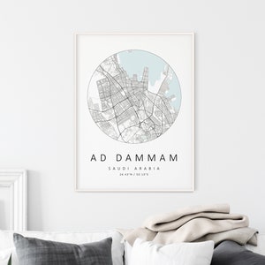 Ad Dammām Map Print Map Of Ad Dammām Ad Dammām Saudi Arabia City Map Art Ad Dammām Poster Ad Dammām Print Ad Dammām Wall Art image 3