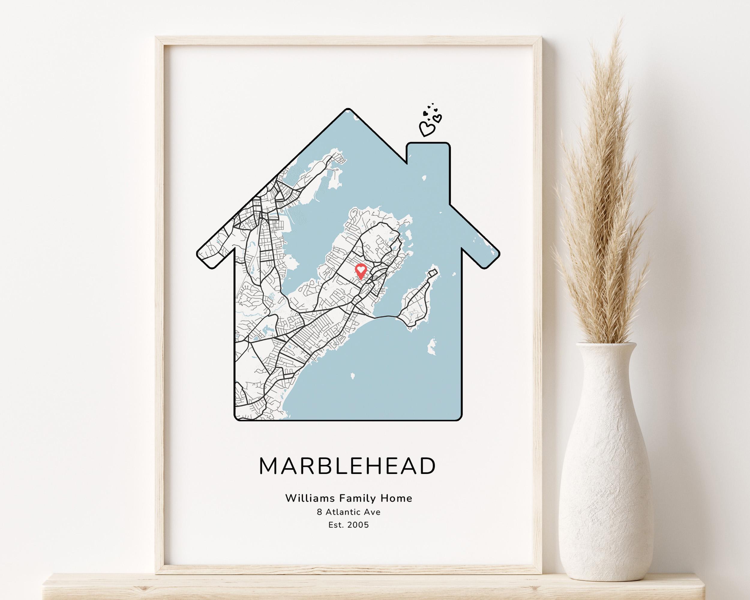 Personalized New Home Map Gift Print for Couples | Our First House Map ...