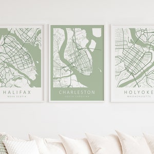 Custom Set of 3 Map Prints | Set of Three Prints Simple | Any Three Locations | Personalized Map | Set of 3 Wall Prints | DIGITAL DOWNLOAD