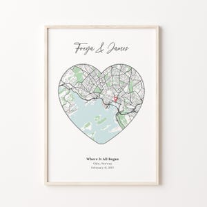 Cadeau de fiançailles pour couple | Emplacement de toute proposition | Plan du lieu du mariage | Carte personnalisée « Où nous sommes-nous rencontrés » | Cadeau du marié de Cadeau de la mariée