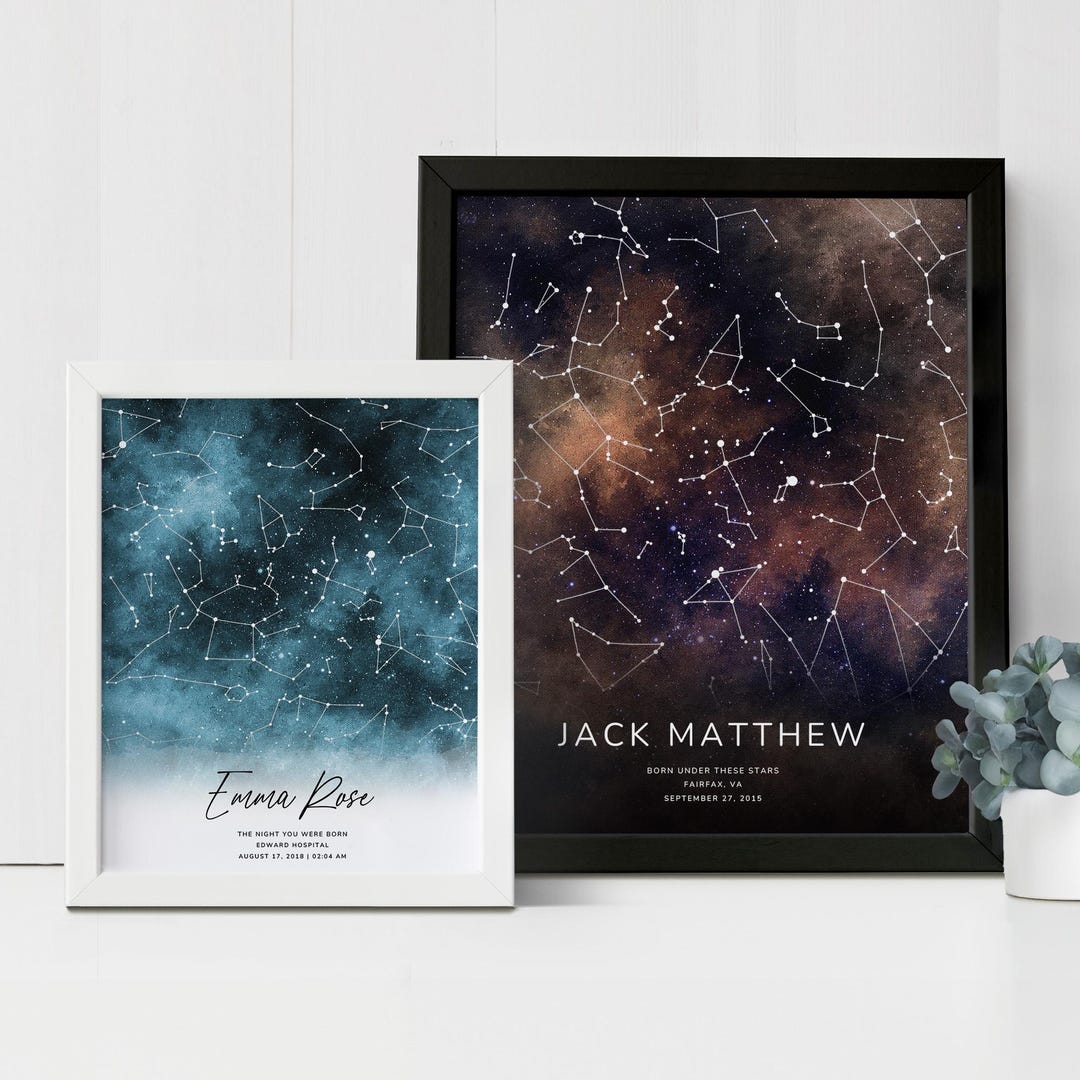 The Night You Were Born | Personalized Star Map Print | Custom Birth ...