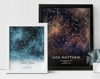 The Night You Were Born | Personalized Star Map Print | Custom Birth Night Sky | Unique Baby Gift for Newborns, Baby Shower Gift