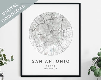 San Antonio Map Print | Map Of San Antonio | San Antonio Texas City Map Art | San Antonio Poster | San Antonio Print | San Antonio Wall Art