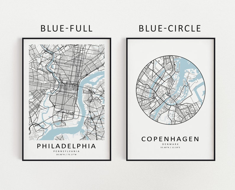 Custom Map White Custom Map | Location Map | Personalized Gifts | Any City Map ...