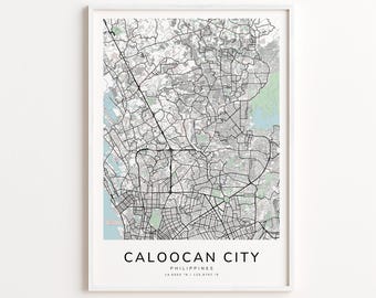 Caloocan City Philippines Map Print – Detailed Street Map Wall Art, Modern City Map Poster, Home Wall Decor