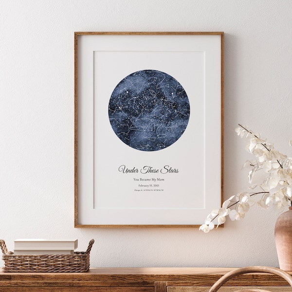 Star Map Print | 1 Jahr Jahrestagsgeschenk für Freund | Sternenkarte Print | Personalisierte Sternenkarte | Astrologie Geschenk | DIGITALER DOWNLOAD