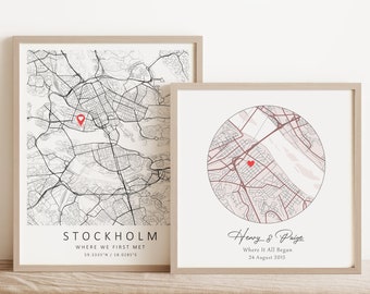 Custom Map | Our First Home Map | Valentines Day Gift For Him | Anniversary Gift | Custom Wedding Gift | City Map Print | DIGITAL DOWNLOAD