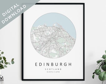 Edinburgh Map Print | Map Of Edinburgh | Edinburgh Scotland City Map Art | Edinburgh Poster | Edinburgh Print DIGITAL DOWNLOAD