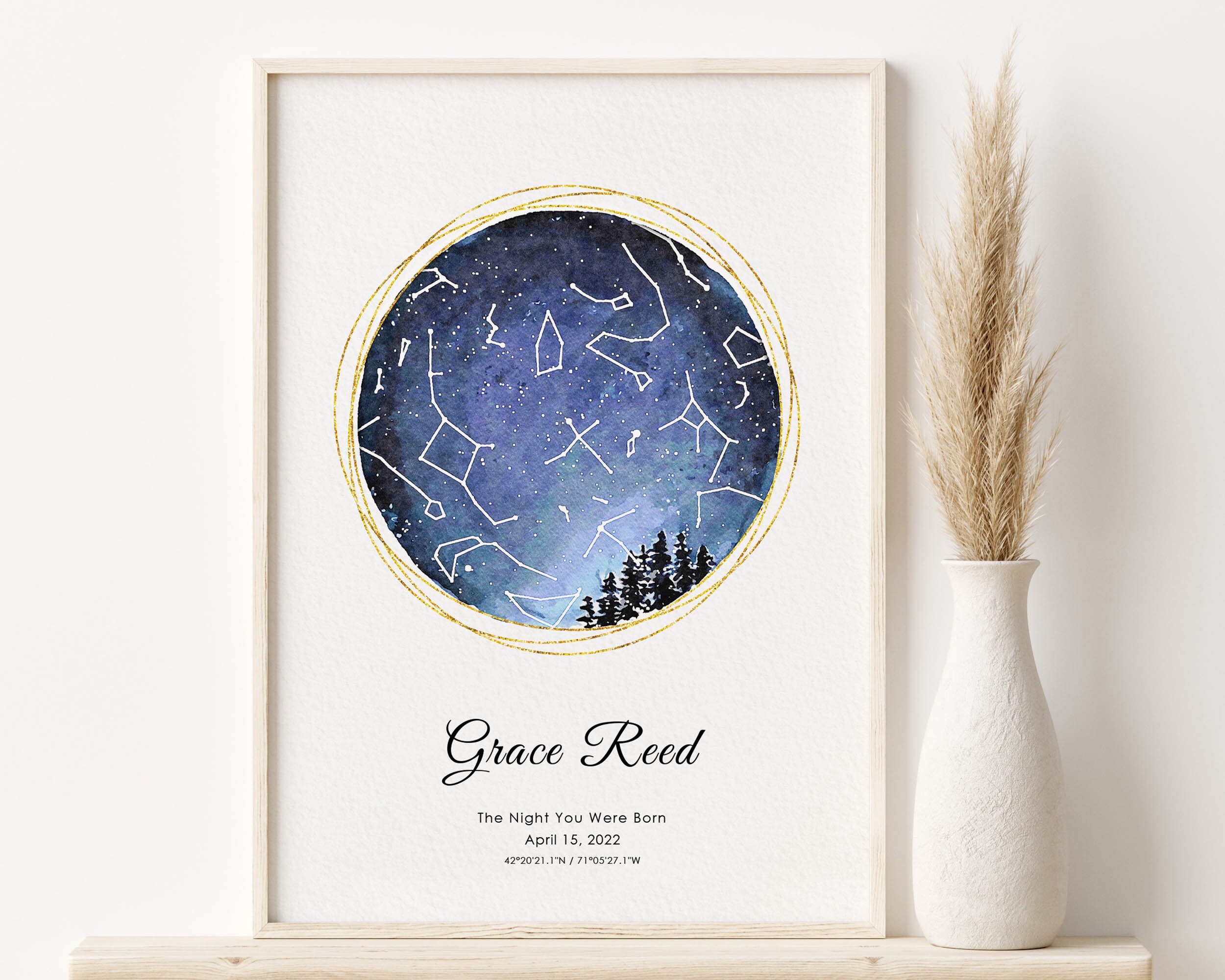 On the Night You Were Born | Star Map Poster | Personalized Star Map ...