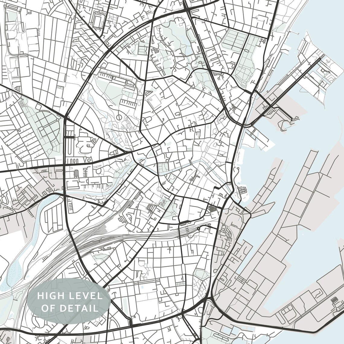 Aarhus Map Print Map of Aarhus Aarhus Denmark City Map Art - Etsy