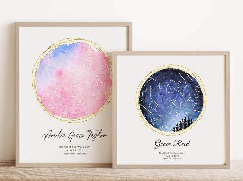 On the Night You Were Born | Star Map Poster | Personalized Star Map ...