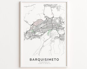 Barquisimeto Venezuela Map Print – Detailed Street Map Wall Art, Modern City Map Poster, Home Wall Decor