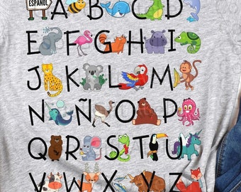 SPANISH TEACHER SHIRT, Maestra shirt, Español shirt, Bilingue shirt, Spanish teacher gift, Spanish Alphabet shirt, Hola shirt, Profe shirt