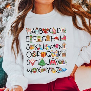 CHRISTMAS TEACHER SWEATSHIRT Christmas Alphabet Merry - Etsy