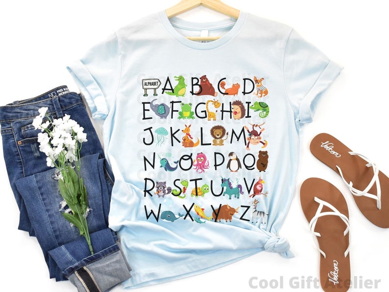 KINDERGARTEN TEACHER Shirt, Preschool Teacher shirt, Teacher shirts, ABC shirt, Preschool teacher, Alphabet shirt, Daycare Teacher shirt 