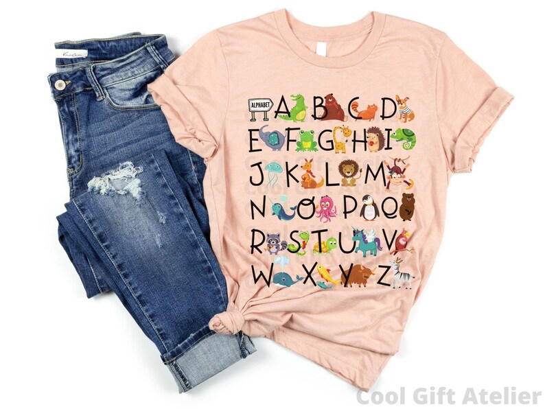 Camiseta de MAESTRA DE JARDÍN DE INFANTES, camiseta de maestra de preescolar, camisetas de maestra, camiseta ABC, maestra de preescolar, camiseta del alfabeto, camiseta de maestra de guardería