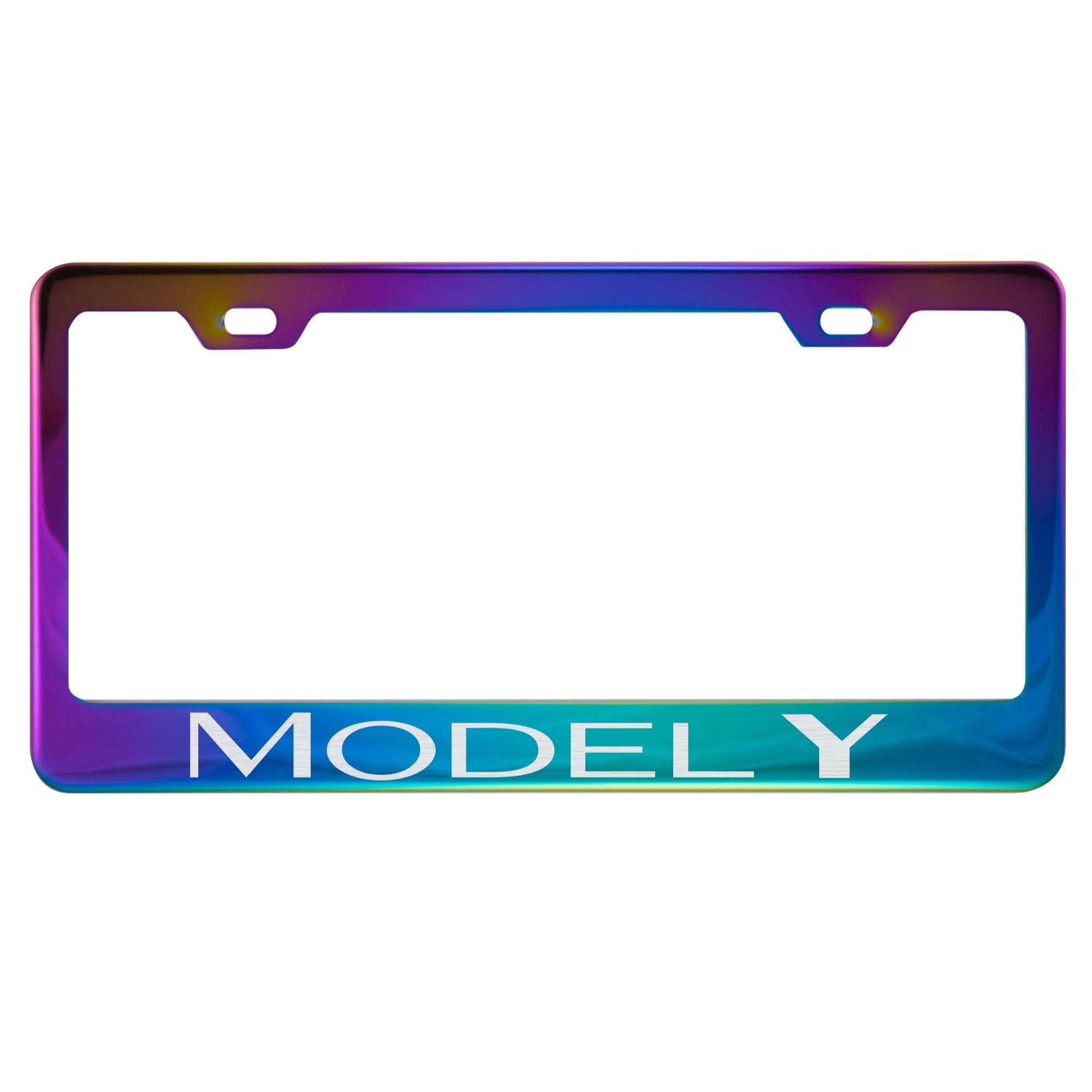 Tesla Model Y Neo Chrome License Plate Frame Etsy