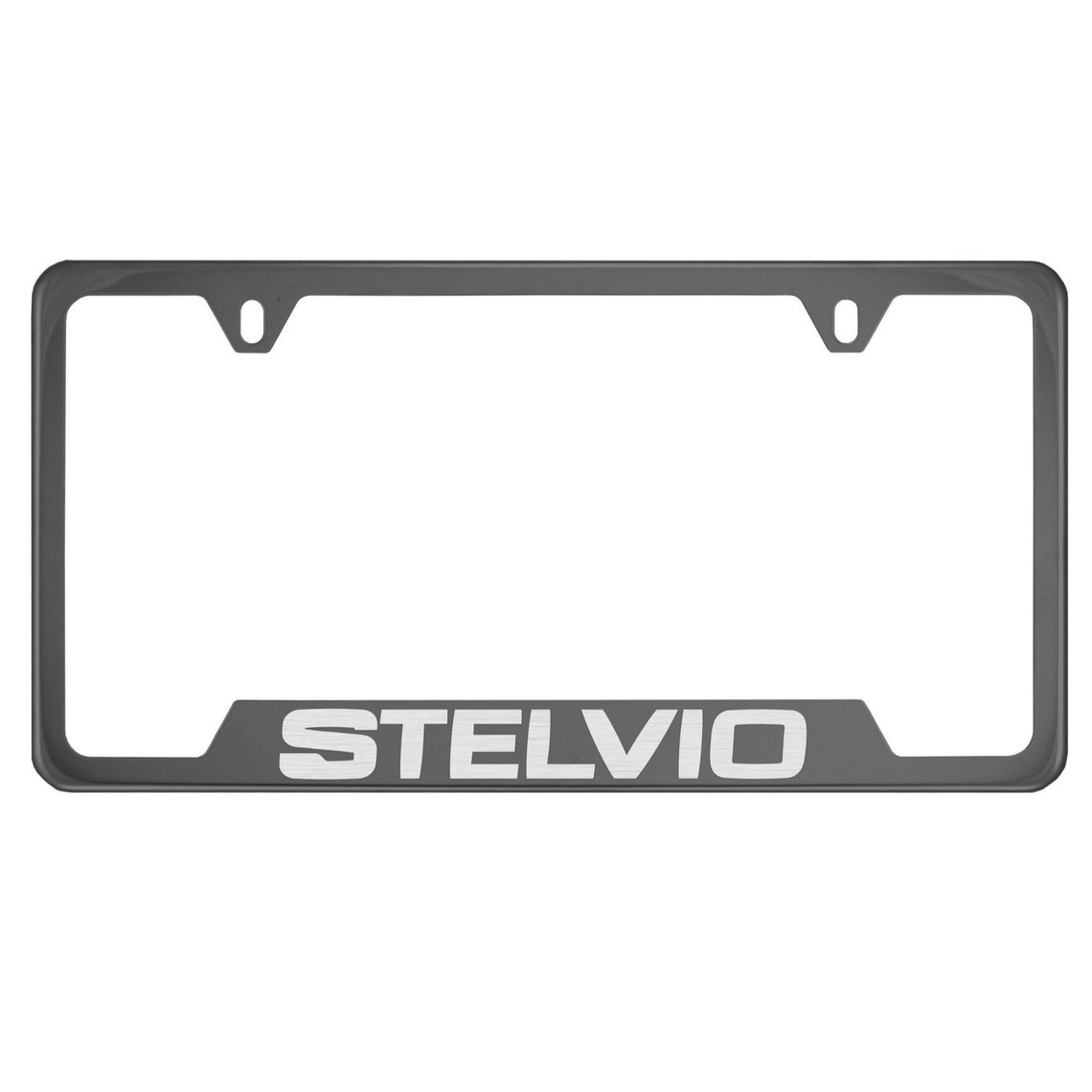 Alfa Romeo Stelvio Black Chrome License Plate Frame Etsy