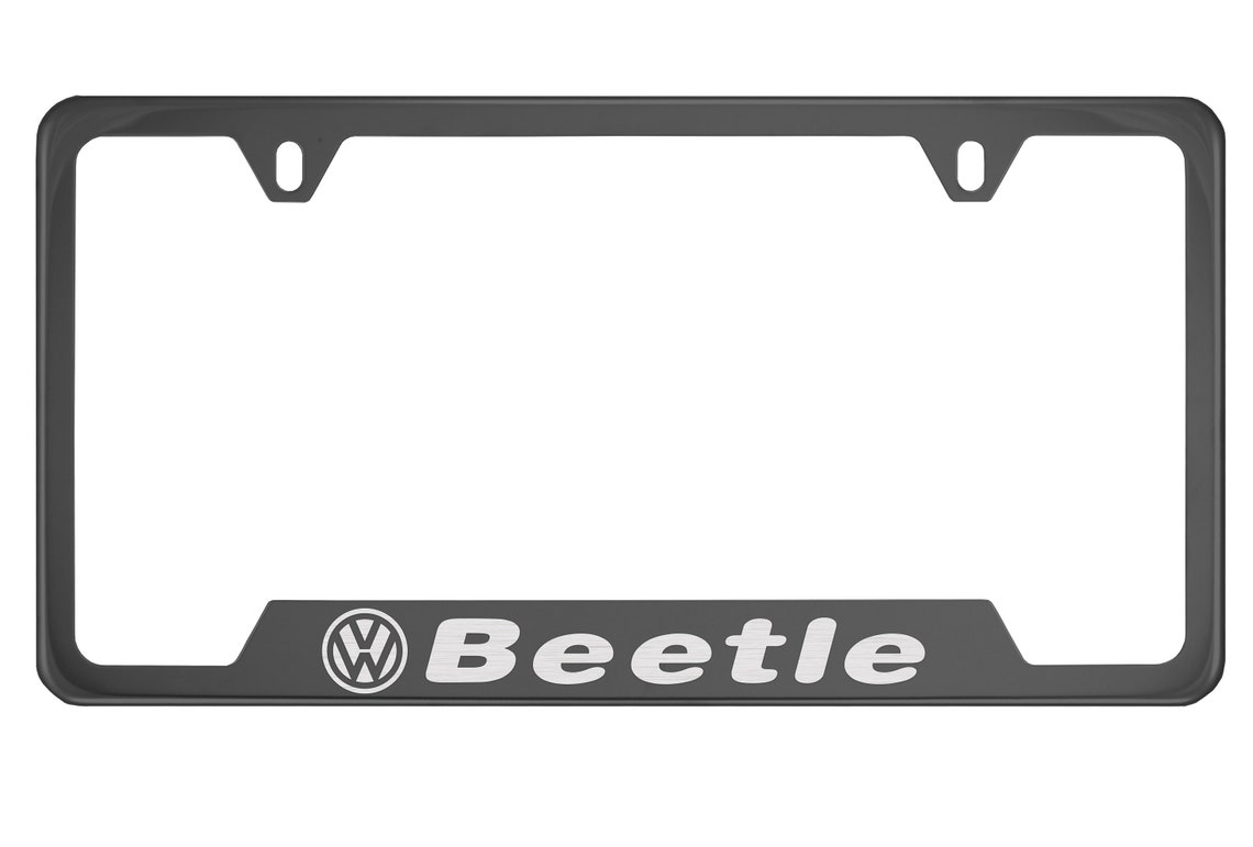 Volkswagen Beetle Black Chrome License Plate Frame Etsy