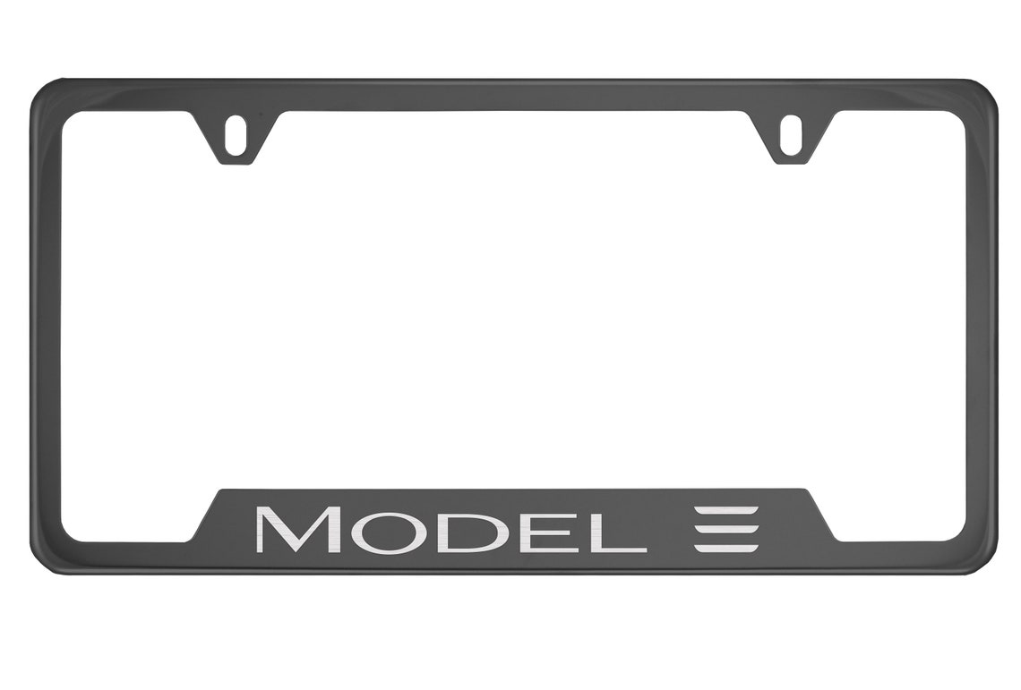 Tesla Model 3 Black Chrome License Plate Frame Etsy