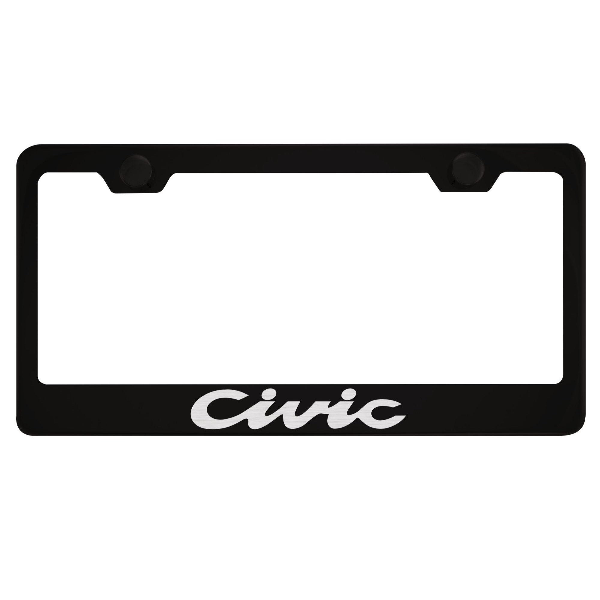 Honda Civic Black License Plate Frame Etsy
