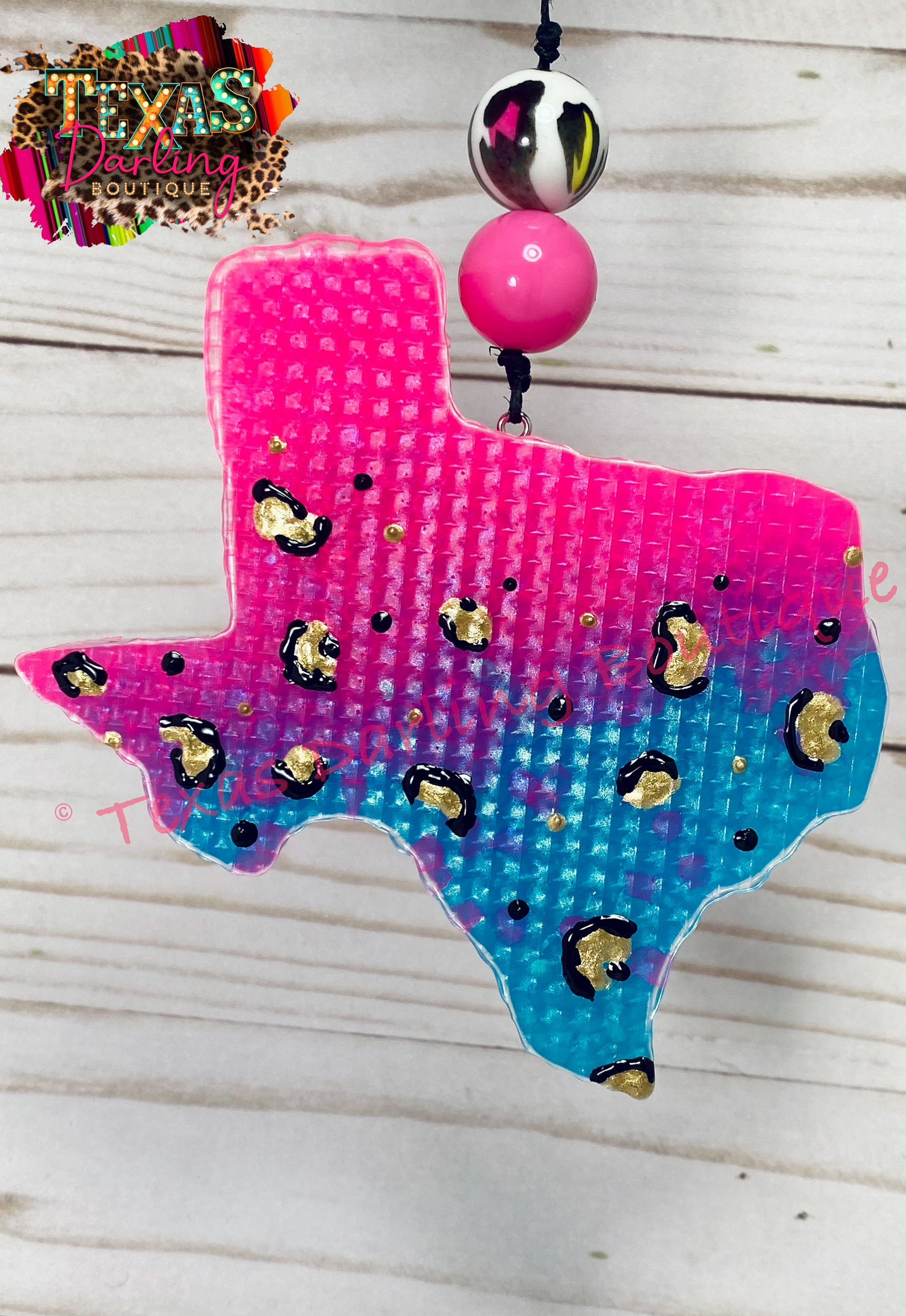 Custom Leopard Print Two Tone Texas Freshie Car Scent Car Etsy