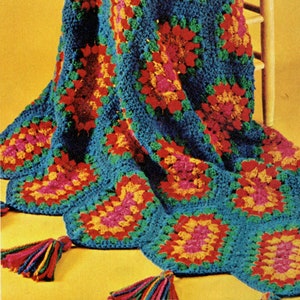 48" by 60" Lozenge Afghan Crochet Pattern - Large Crochet Blanket Pattern, Grandmillenial,  Vintage Crochet PDF Pattern
