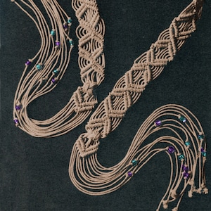 Seine Cord Macramé Belt Pattern - Boho Macramé Pattern, Square Knots + Clove Hitches, Vintage PDF Pattern