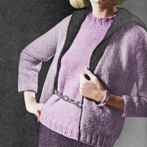 1960&#39;s 3 Piece Skirt Suit Knitting Pattern - Size 12 14 16 Mod 60s Vintage Knitting Pattern PDF Download