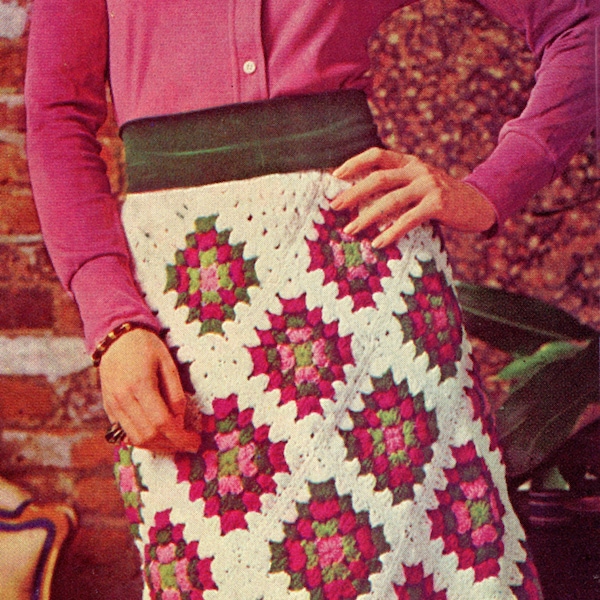 Diamond Granny Square Skirt Crochet Pattern - Vibrant Maxi Skirt Crochet Pattern, Vintage Crochet PDF Pattern