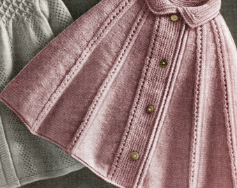 1960's Women's Panelled Bedcape Knitting PDF Pattern - Vintage Elbow Length Panelled Cape Pattern Vintage Knitting PDF