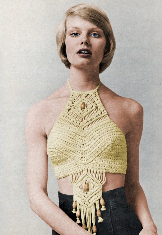 Beach Boho Crochet Top Pattern/Instant PDF Download/Womens Fringe Summer  Beach Top