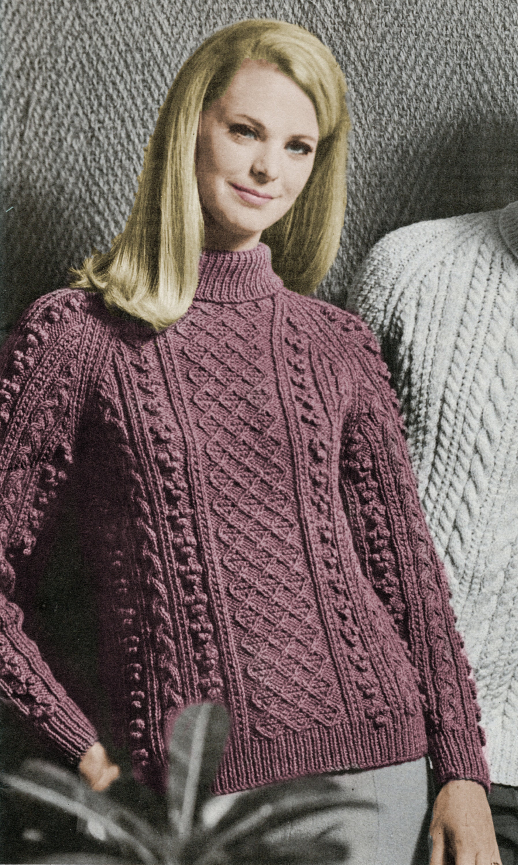 Aran Sweater Knitting Pattern – Trellis Panel Pullover, Vintage PDF ...