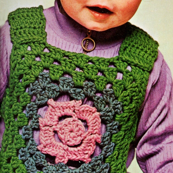 Granny Square Toddler Vest Crochet Pattern - Granny Square Toddler Crochet Pattern, Vintage Crochet PDF Pattern