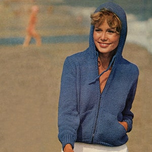 Vintage Blouson Knit Zip Hoodie Pattern (PDF Pattern)