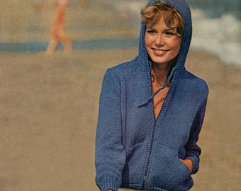 Vintage Blouson Knit Zip Hoodie Pattern (PDF Pattern)