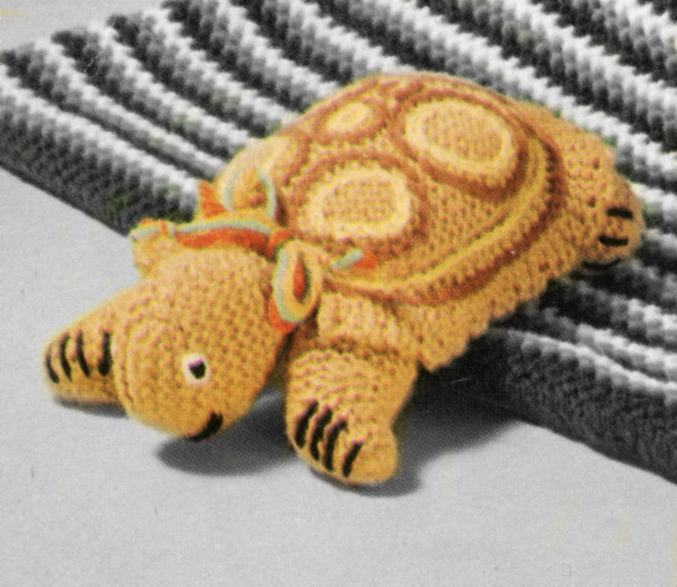 Stuffed Tortoise Knitting Pattern Retro Hand Knit Turtle Pattern