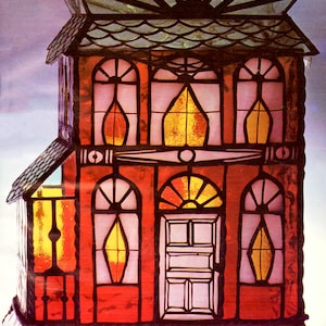 Christmas House Stained Glass Pattern - Carolers Stained Glass Pattern PDF