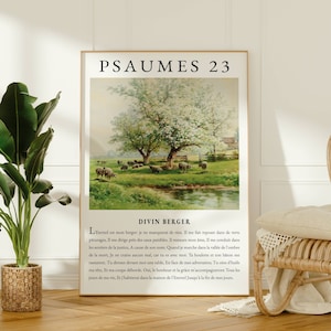 Psalm 23, Christian Poster, Christian Decoration, Bible Verse in French, Christian Christmas Gift INSTANT DOWNLOAD #024